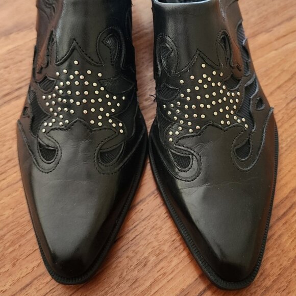 Zara Woman Leather Laser Cut Booties Size 7.5 - Picture 2 of 11